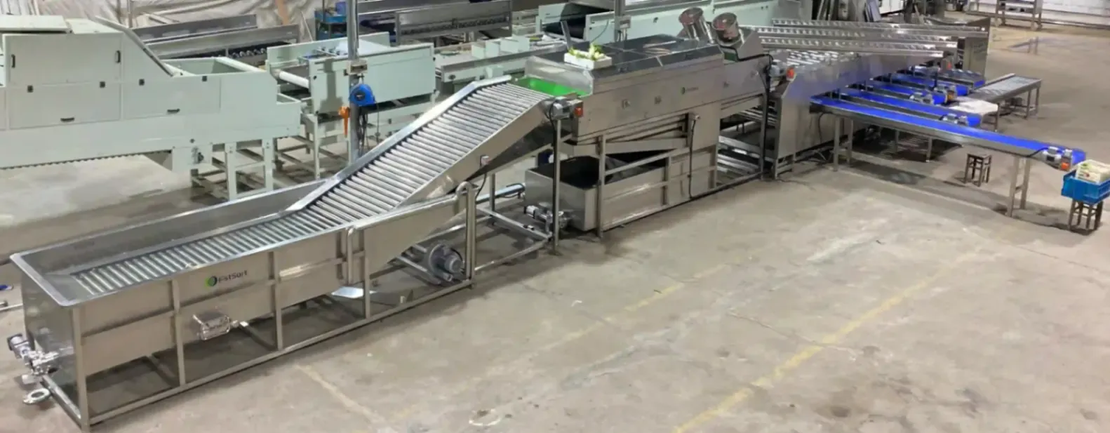 Radish washing drying and grading machine by diameter
