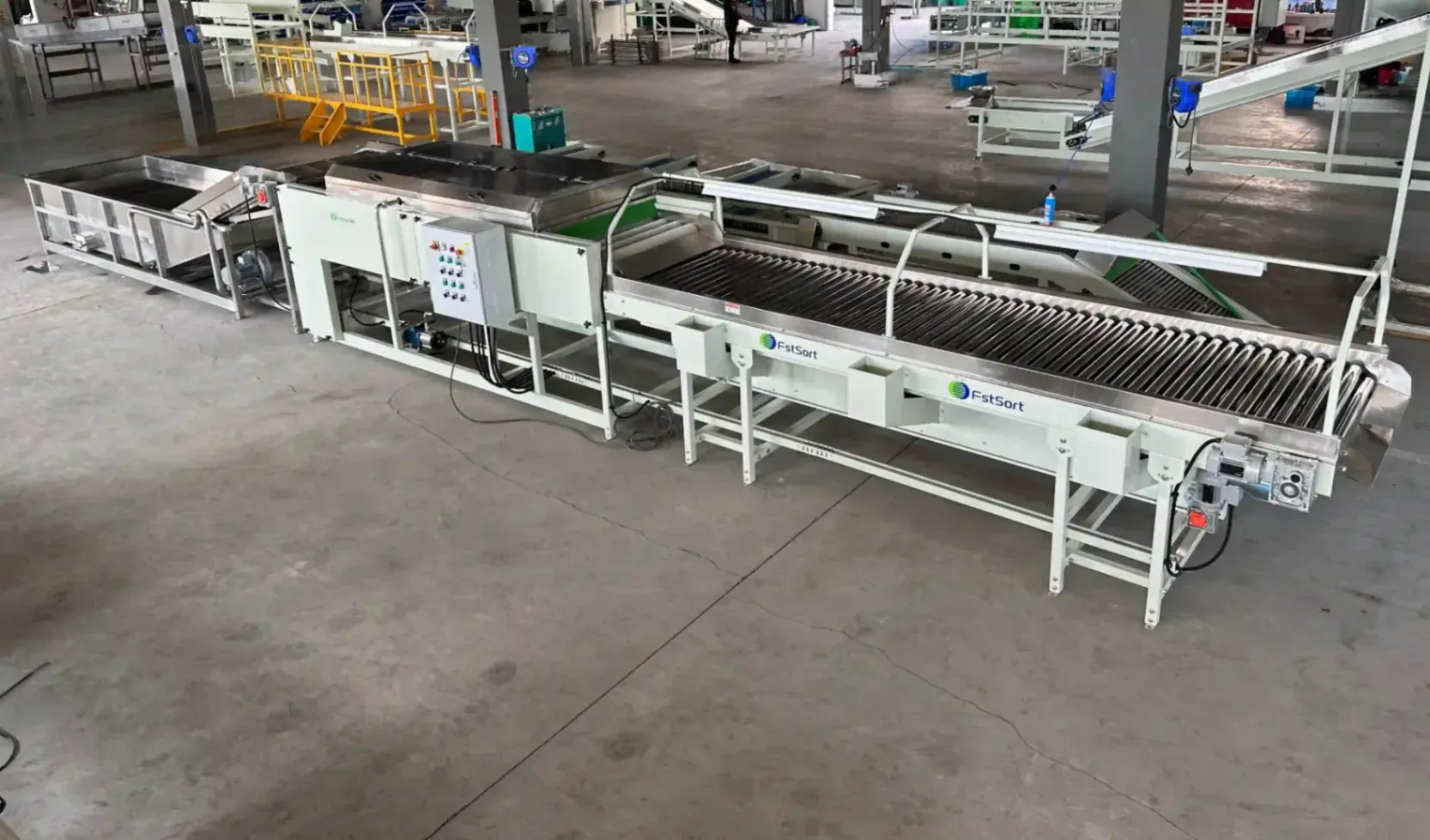 Sweet potato washing drying and picking machine